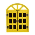 thumbnail image 1 of Pizarra con mensaje en forma de ventana, adorno de madera vintage para colgar. Amarillo, 1 of 9