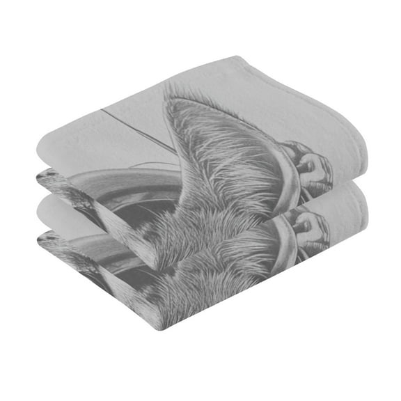 2 Pcs Absorbent Face Towel Bath Hand Towels Soft Breathable Cotton Towel Set for Bathroom Kitchen Hotel Spa Decor An Astronaut Cat