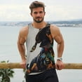 thumbnail image 6 of Uemuo Fantasy Wizard Dog Art Pattern Men's Muscle Shirts Sleeveless Dry Fit Gym Workout Tank Top Lightweight Sports Tank Top Beach Tank Top, Loose-fit Sleeveless Shirt-Large, 6 of 7