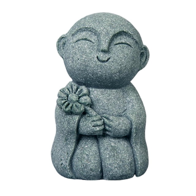 SharkTRUE Exquisite Small Monk Buddha Statue: Durable, Artistic & Versatile Home Decor