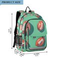 thumbnail image 2 of FORMRS School Backpack 17" Student Travel Bag with Laptop Compartment, Brown American Footballs, 2 of 7