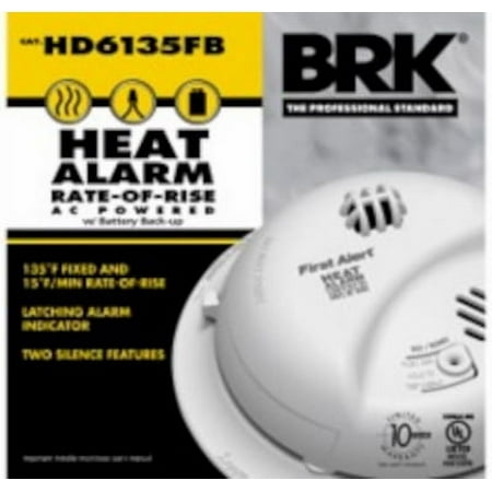 Hardwired Heat Alarm with Battery Backup, BRK Brands HD6135FB