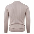 thumbnail image 3 of RXMEKW Elastic Knit Sweater for Men, Solid Color Round-Neck Long Sleeve Pullover, Polyester, Black L, 3 of 4