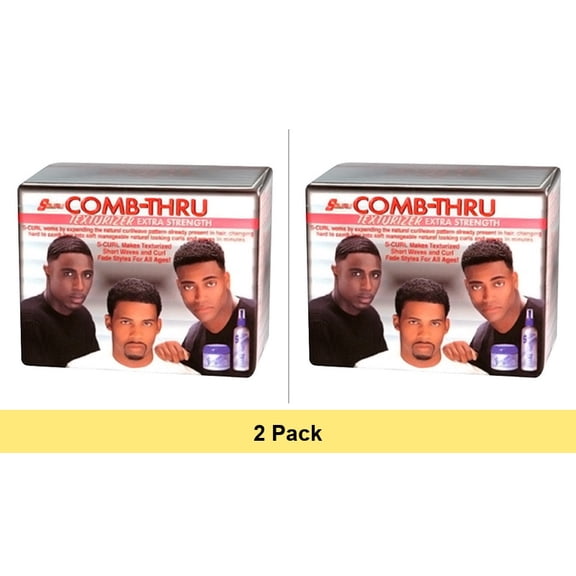 Lusters S-Curl Kit 1 Application Extra Strength Comb Thru Texturizer with Olive Oil & Argan Oil, 4 oz - 2 Pack