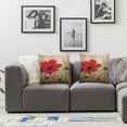 thumbnail image 3 of QZHH  Flower Pillow,Home Decorative Throw Pillow Cover Red Poppy Flower Beige Floral Waist Lumbar Throw Pillow case Cushion Cover Sofa Home Decorative Rectangle Oblong  2pc, 3 of 6