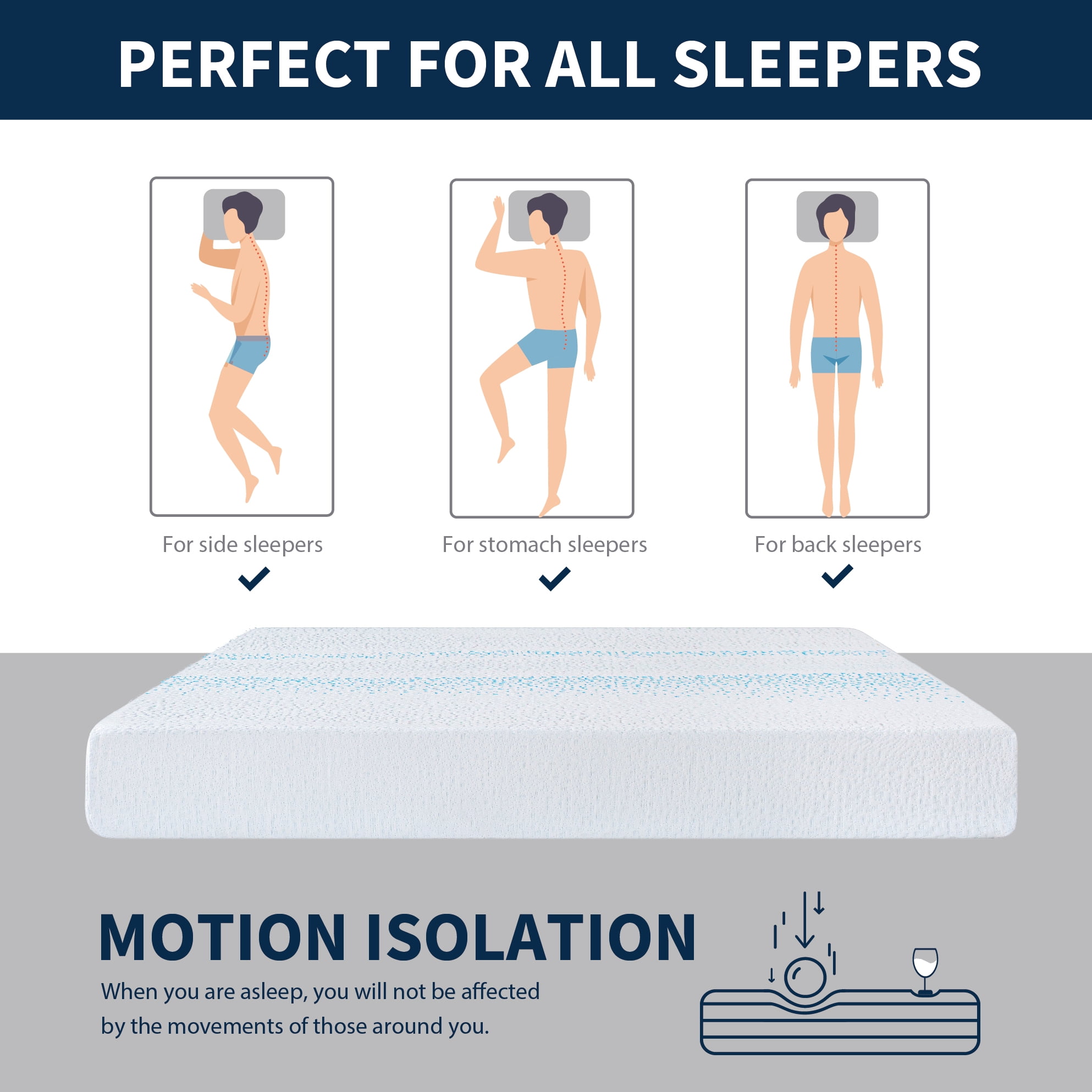 MLILY Essence Sleep 8" Memory Foam Mattress, Queen