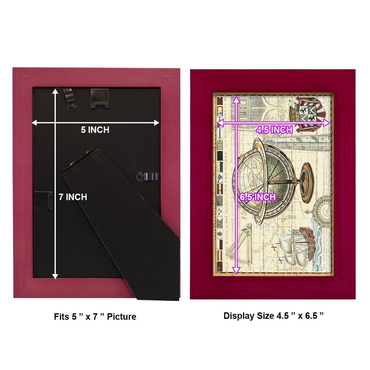 Nautical Map II -Framed Print w/glass-Cherry Red