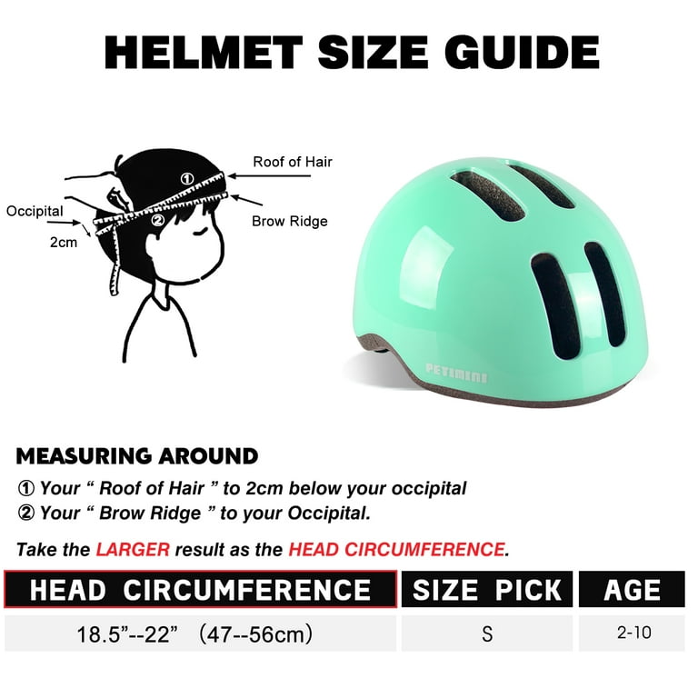 Petimini Kids Bike Helmet for 2 10 Years Old Child and Toddler Mint Green Walmart
