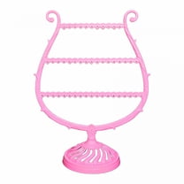 LAMIRO 3 Tier Earring Display Holder Jewelry Stand Earring Holder Organizer Jewelry Storage Organizer Wood Stand Tree Ear Stud Rack for Women Girls Black Mandrel Set for Jewelry Making