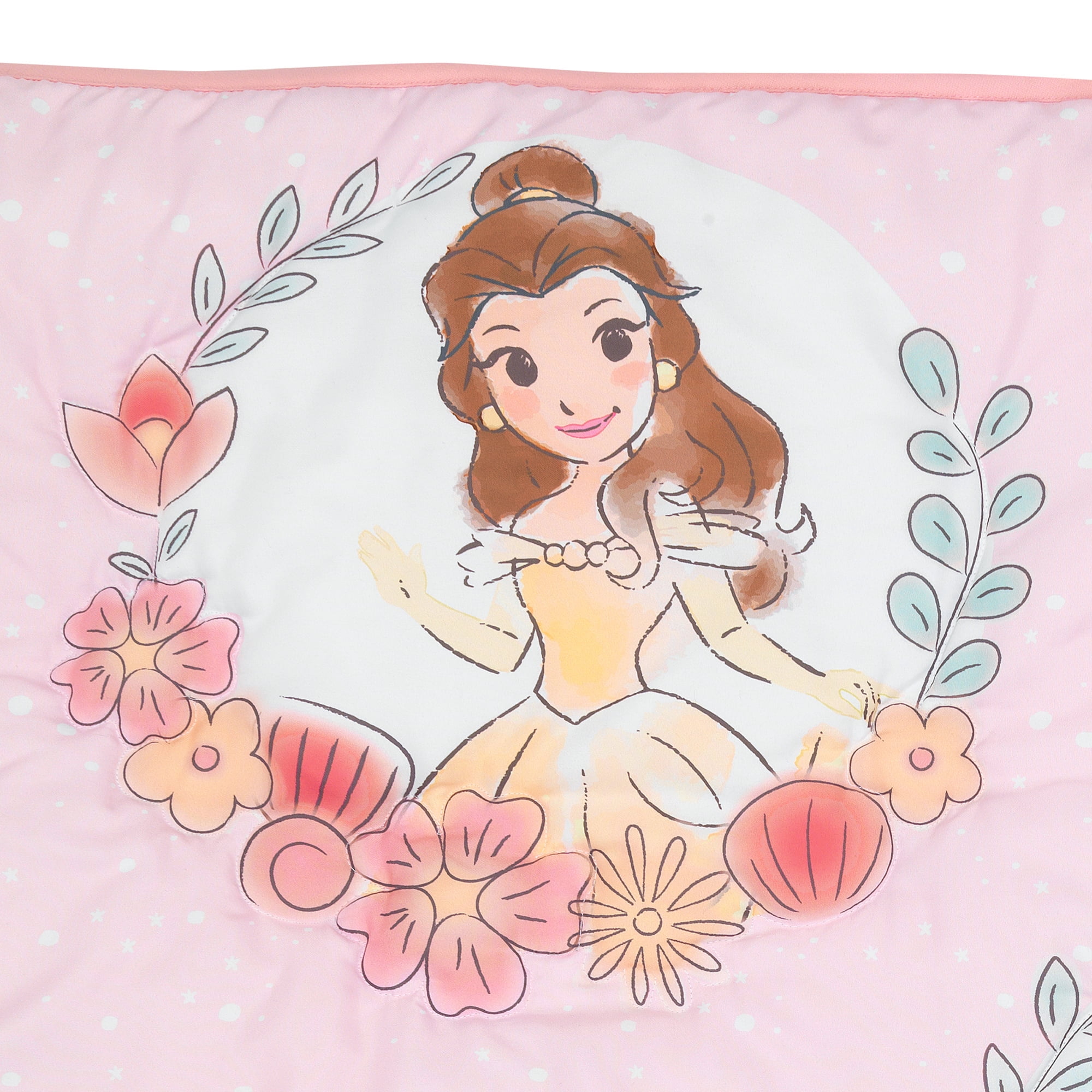 Lambs & Ivy Disney Princesses 3-Piece Nursery Baby Crib Bedding Set - Pink