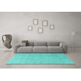 thumbnail image 3 of Ahgly Company Indoor Rectangle Solid Turquoise Blue Modern Area Rugs, 2' x 3', 3 of 4