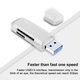SD / Lecteur Micro SD, Lecteur de Carte USB 3.0, Lecteur de Carte Portable pour SD, SDHC, SDXC, MicroSD, MicroSDHC, MicroSDXC Blanc – image 2 sur 8