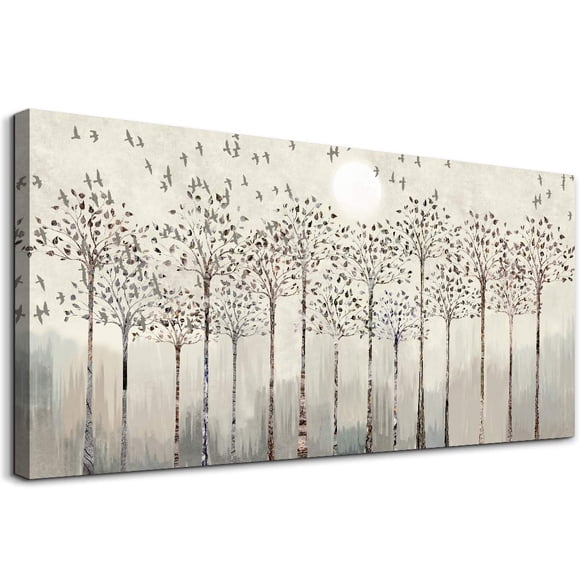 Canvas Wall Art for Living Room Trees and Birds Abstract Paintings kitchen Wall Decor Office Canvas Prints Artworks Pictures Wall Decorations for Bed