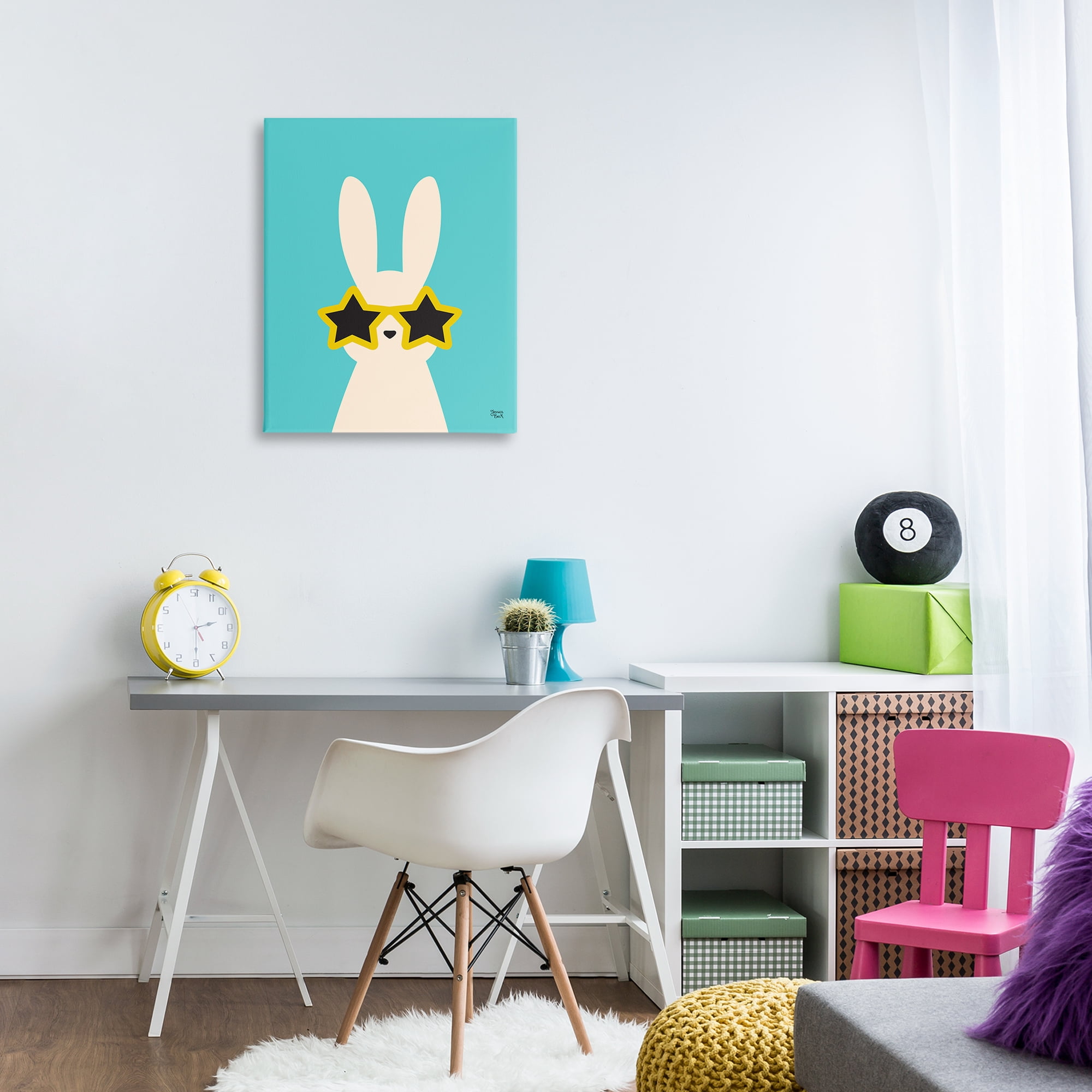 Stupell Industries Rabbit & Star Sunglasses Animals Painting Wrapped Canvas Art Print Wall Art, 24 x 30