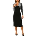 thumbnail image 2 of INSPIRE CHIC Women's Open Front Long Sleeve Lapel Collar Open Front Cropped Velvet Shrug S Grey, 2 of 6