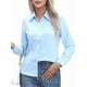 thumbnail image 2 of Camisas de Botones Súper Suaves y Antiarrugas para Mujer, de Larga, Lisas, A Rayas, para Vestir Formalmente en el Trabajo. Azul XL, 2 of 10