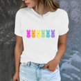 thumbnail image 2 of Plebaso T-Shirts de Pâques pour Femmes Manches Courtes Imprimés Graphiques Hauts Été Décontractés Amples, 2 of 6