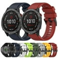 thumbnail image 3 of For Garmin Fenix 6 Sapphire Gps 22mm Horizontal Texture Silicone Watch Band With Removal Tool, 3 of 4