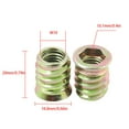 thumbnail image 1 of Wood Furniture Threaded Insert Cabinet Drawer Wardrobe Nut Socket nut insert threaded Pre-insert Hardware, M10x20mm, 1 of 9