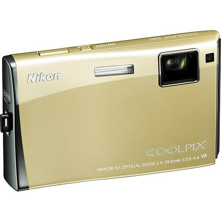 Nikon Coolpix S60 - Digital camera - compact - 10.0 MP - 5x optical zoom - platinum (Best Nikon Compact Camera)
