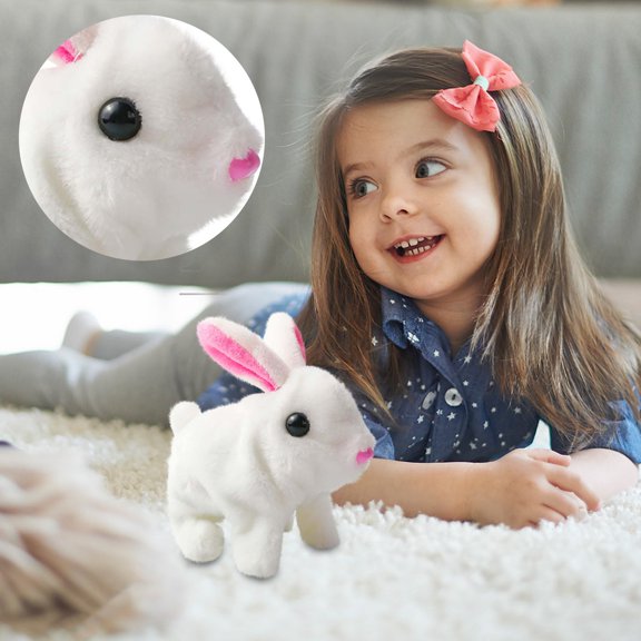 Tanglewen Hopping Bunny Toy Interactive Bunny Can Walk and Talk Educational Toys for Easter Christmas Birthday Gift-White,Bunby - My Realistic Bunny Toy,Hopping Bunny Toy,Easter Gifts