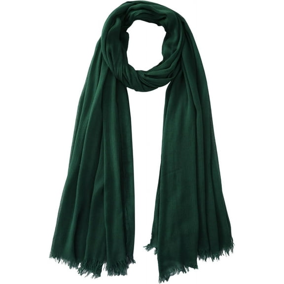 80x27 Inch Cotton Blend Solid Color Long Scarf Lightweight Soft Gauze Shawl Women Autumn Winter Accessories