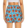thumbnail image 4 of Uemuo Cartoon Watermelon Pattern Women's Athletic Shorts High Waisted Running Shorts with Liner Pockets Gym Elastic Workout Shorts-Small, 4 of 9