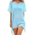 thumbnail image 1 of Women's Plus Size Chiffon Tassel Kaftan Cover Up One Size, 1 of 4