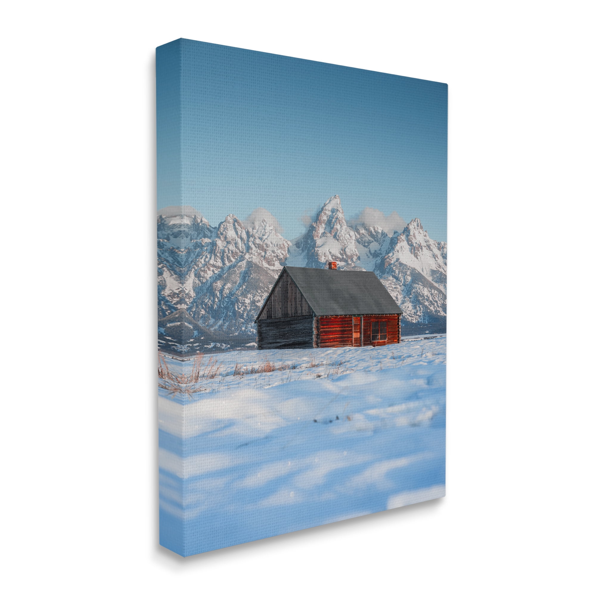 Stupell Industries Cabin in Snowy Mountains Landscape Photography Gallery Wrapped Canvas Art Print Wall Art, 36 x 48