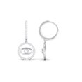 thumbnail image 2 of Rosec Jewels Certified Moissanite Evil Eye Hinged Hoop Earrings in Pave Setting, 14K White Gold, 2 of 6