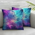thumbnail image 3 of Shiartex Nebulous Purple Blue Teal Turquoise Galaxy  Throw Pillow Covers Soft  Square Pillowcases Home Living Room Cushion Cover for Bed Couch Car Multi-Size, 3 of 5