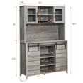 thumbnail image 4 of Danolapsi Farmhouse Bar Cabinet with Sliding Barn Door, 70" Rustic Buffet Cabinet with Storage Shelves, Liquor Cabinet with Wine and Glasses Rack, Sideboard Cupboard for Kitchen, Dining Room, 4 of 7