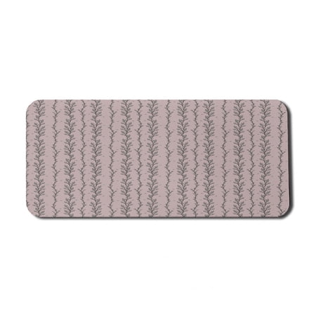 Floral Computer Mouse Pad  Pattern of Budding Flowers on Vertically Aligned Branches  Rectangle Non-Slip Rubber Mousepad X-Large  35  x 15  Gaming Size  Pale Grey Charcoal Grey  by Ambesonne