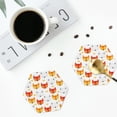 thumbnail image 3 of Bingfone Vintage Cute Fox with Heart Leather Drinks Coasters with Set of 6,Suitable for Home Kitchen,Coffee Cup Coasters Home Gift, 3 of 7