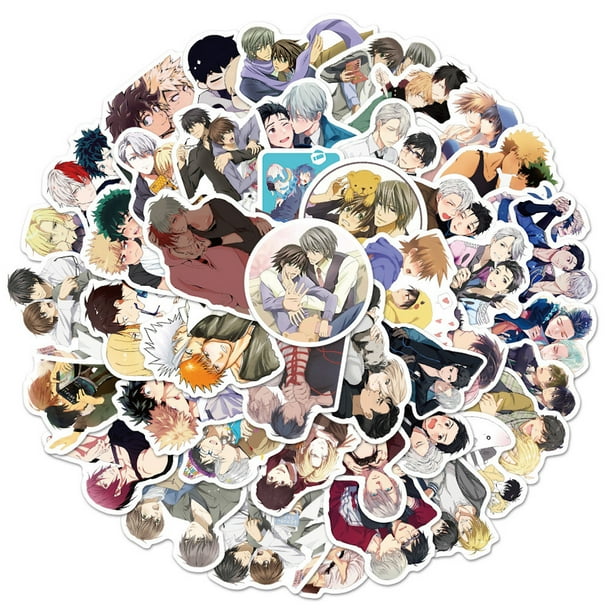 Pegatinas Bl Yaoi Gays Anime, paquete de 50 unidades, 4 a 7 cm