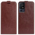 thumbnail image 1 of KAIYANG Funda para teléfono TCL 40 SE con textura loca, tarjetero, piel sintética, tapa vertical, estilo A, TCL 40 SE, marrón, 1 of 5