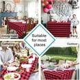thumbnail image 2 of Checkered Tablecloth Rectangle - Stain Resistant, Waterproof and Washable Table Cloth Gingham for Outdoor Picnic, Holiday Dinner, 60 x 120 Inch, Black and Red, 2 of 6