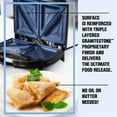 thumbnail image 4 of Granitestone Diamond Blue Sandwich Maker, Toaster and Electric Panini Grill with Ultra Nonstick Copper Surface Makes 2 Sandwiches in Minutes, Easy Clean up, 4 of 9