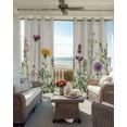 thumbnail image 4 of Blackout Curtains for Bedroom, Spring Flowers Room Darkening Window Drapes for Living Room, Wild Floral Herb Botanical Thermal Insulated Grommet Curtains, 42x45 inch, 2 Panels, 4 of 9