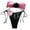 Pink, variant on JAKANYQ Women Bikini Set Lace Up Backless 2PCS Beach Wear Hot Sexy Swimwears Tankinis Set Lovely Hawaii Summer Tropical Brazilian Beachwear