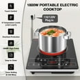 thumbnail image 3 of VBGK Single Burner Electric Cooktop,1800W Electric Stove Top Portable Cooktop LED Touch Control,8 Power Levels, Kids Lock, 3 of 9