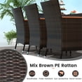 thumbnail image 4 of 9PCS Patio Wicker Dining Set Wood Table Umbrella Hole Brown, 4 of 8