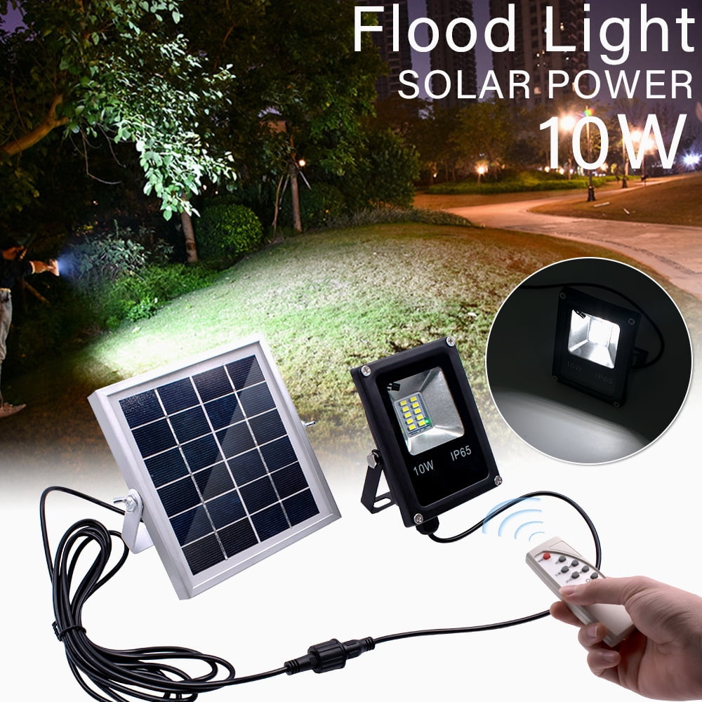 10W Waterproof Flood Light with Solar Panel for Outdoor Use