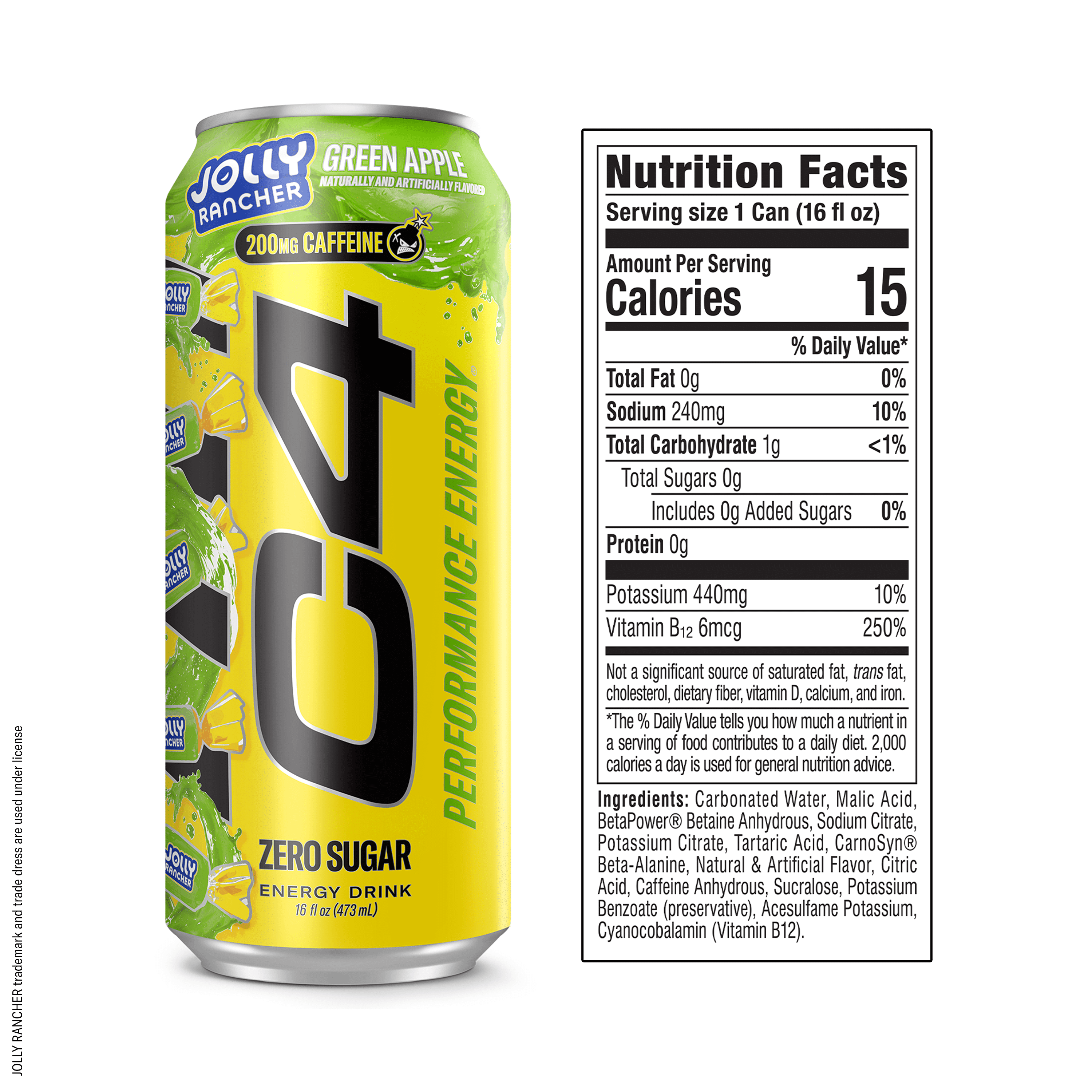 C4 Performance Energy Drink, Jolly Rancher Green Apple Flavor