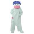 thumbnail image 5 of Funny Cartoon Monster Plush One-Piece Pajamas, Cozy Couple Matching Loungewear for Adults, Comfy Game Night Sleepwear with Hood and Comb, Halloween Oversized Fleece Onesie(Light Blue,S), 5 of 8