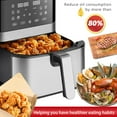 thumbnail image 3 of PRIJESSE 8QT Digital Air Fryer, 1500W Electric Air Fryer Toaster Oven Oil Free Multifunction Air Fry with 60 Minute Timer for Baking and 10 Preset Programs, Stainless Steel Accents, 3 of 7