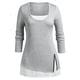 thumbnail image 2 of Camiseta Talla Extra Cremallera Falso Rosegal  Mangas largas de talla grande, 2 of 5