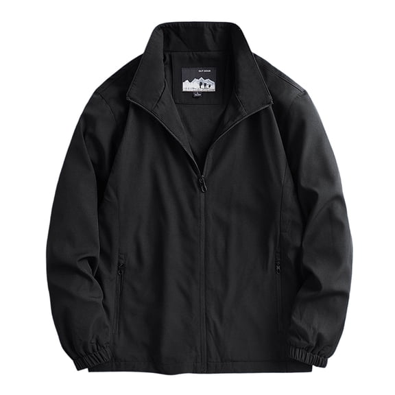 XUNKUSGA Men's Lightweight Jackets Classic Full Zip Up Laydown Collar Windbreaker Jackets for Men Casual Solid Color Waterproof Outerwear for Men,M