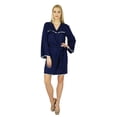 thumbnail image 6 of Bimba Women Getting Ready Bridesmaid Robes Blue Rayon Short Robe, 6 of 6