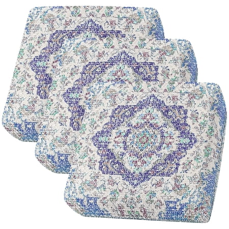 Couch Cushion Covers Blue Medieval Flowers Sofa Cushion Cover Stretch Seat Covers Retro Bohemian Pattern Sofa Slipcovers Soft Furniture Protector for Sectional Sofas Living Room Small-3 Pieces